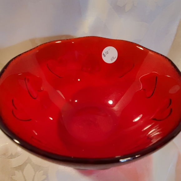 MOSSER GLASS Valentine Candy Dish, NWT VINTAGE red Glass - Picture 2 of 7